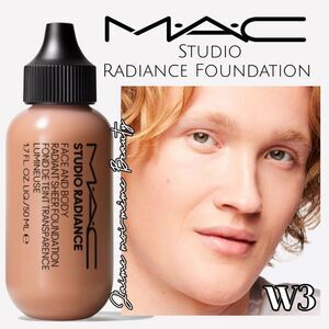 MAC Studio Radiance Foundation Shade W3 Light Warm Neutral Beige Rosy Undertone